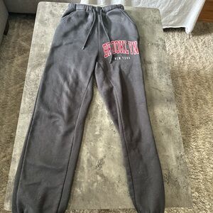 size small, gray brooklyn sweatpants